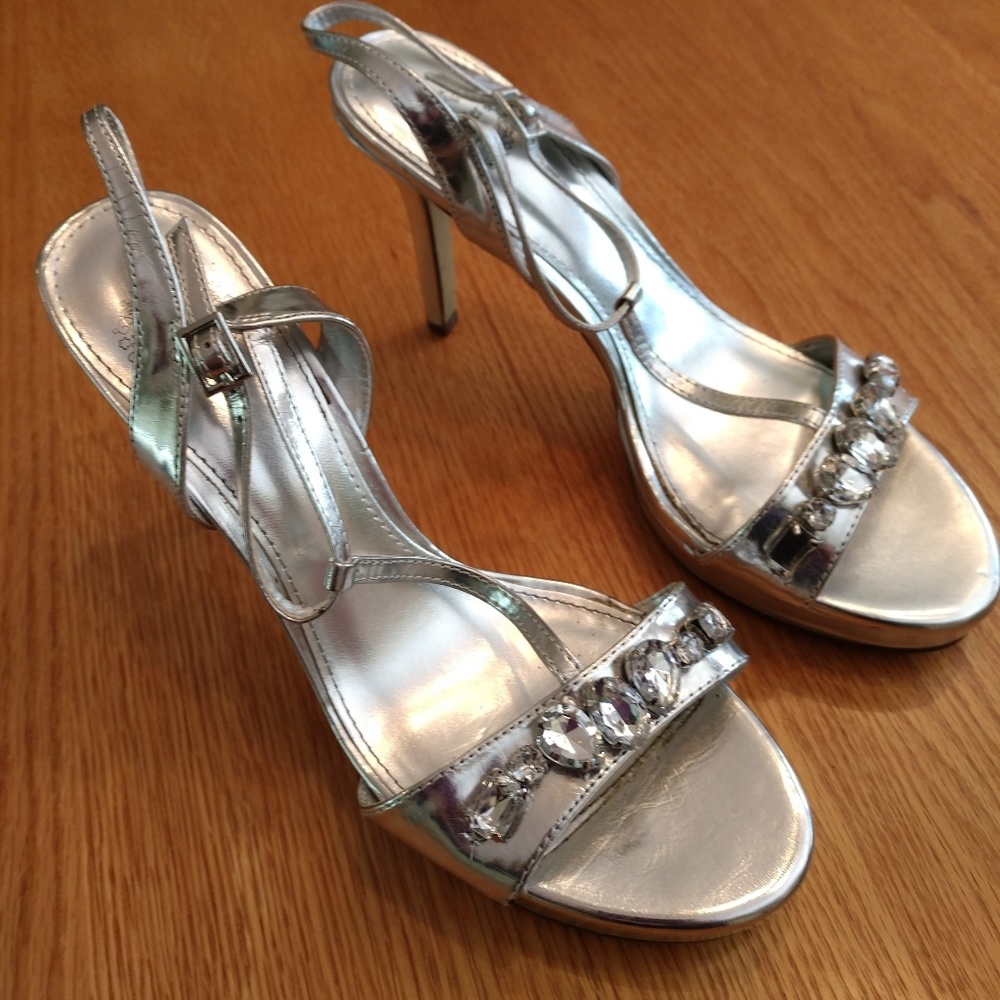 Jeweled high heel sandals